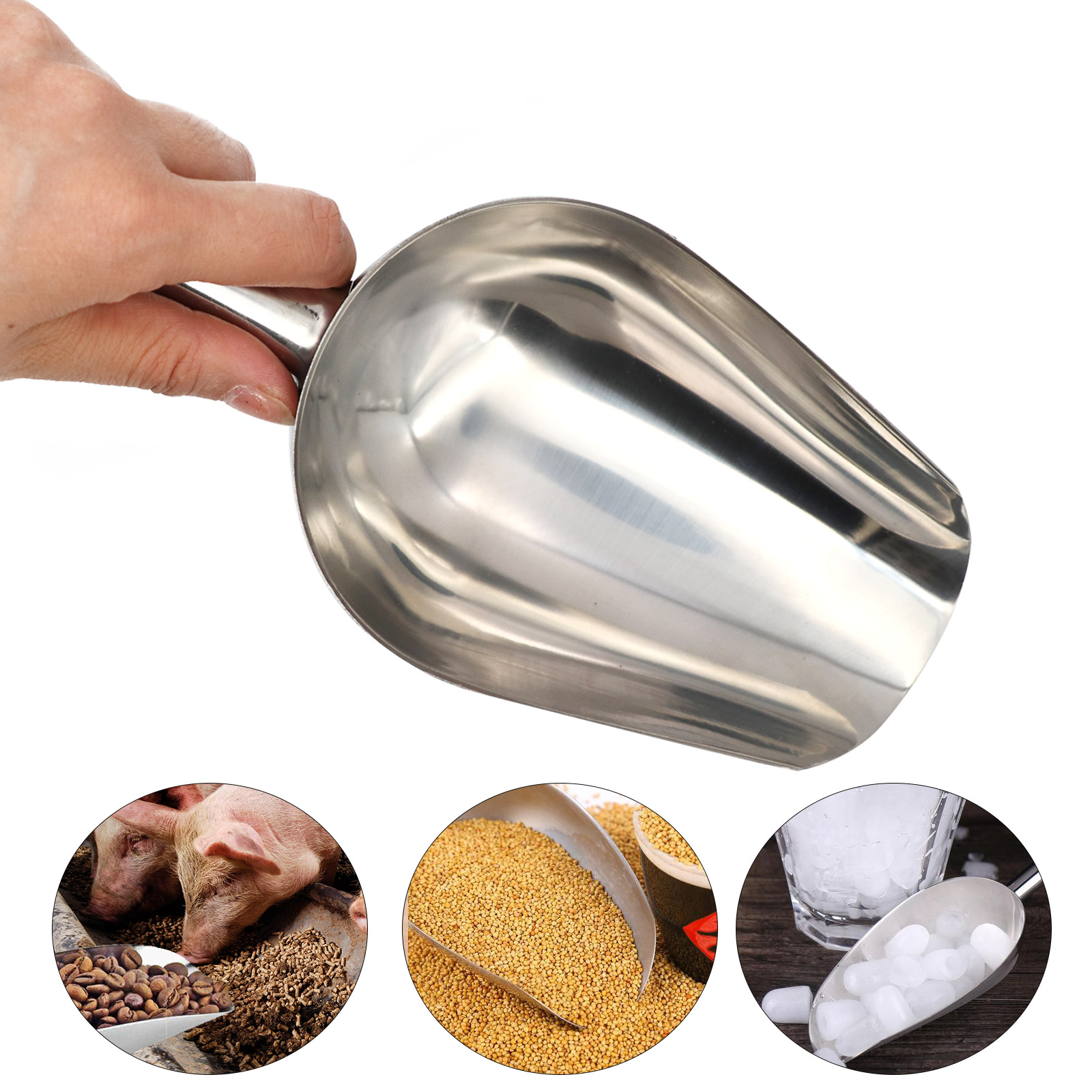 Pet Supplies Dog Food - Voedselschep voor huisdieren Roestvrij staal Hondenvoerschep