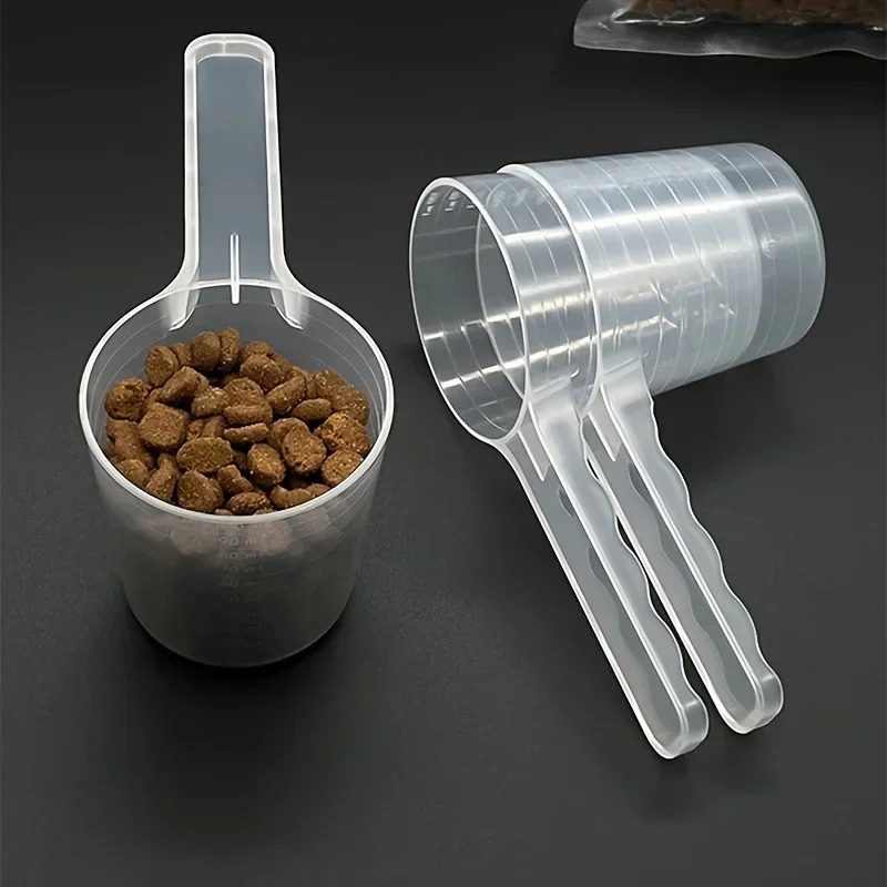 Pet Supplies Dog Food - Transparante huisdiermaatlepel met schaal Plastic hond